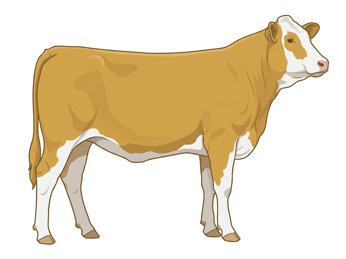 Gold with partial white face Simmental x Chianina Cross Heifer