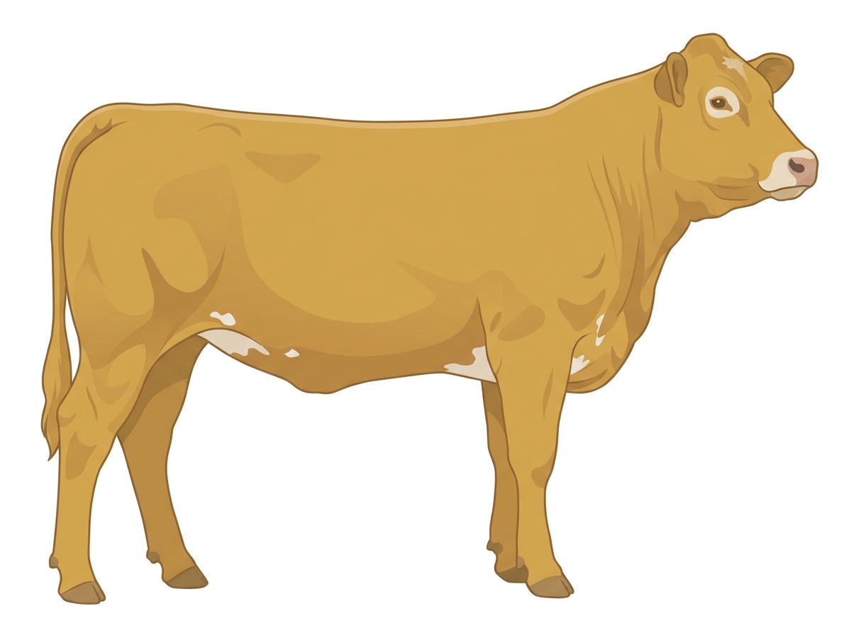 Gold with minimal white markings Simmental x Limousin Cross Heifer