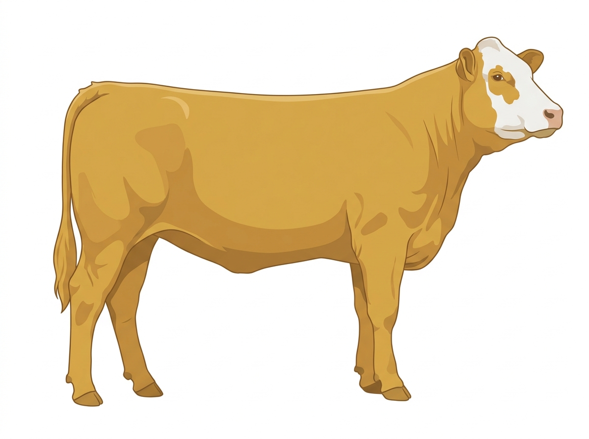 Gold with partial white face Simmental x Limousin Cross Heifer
