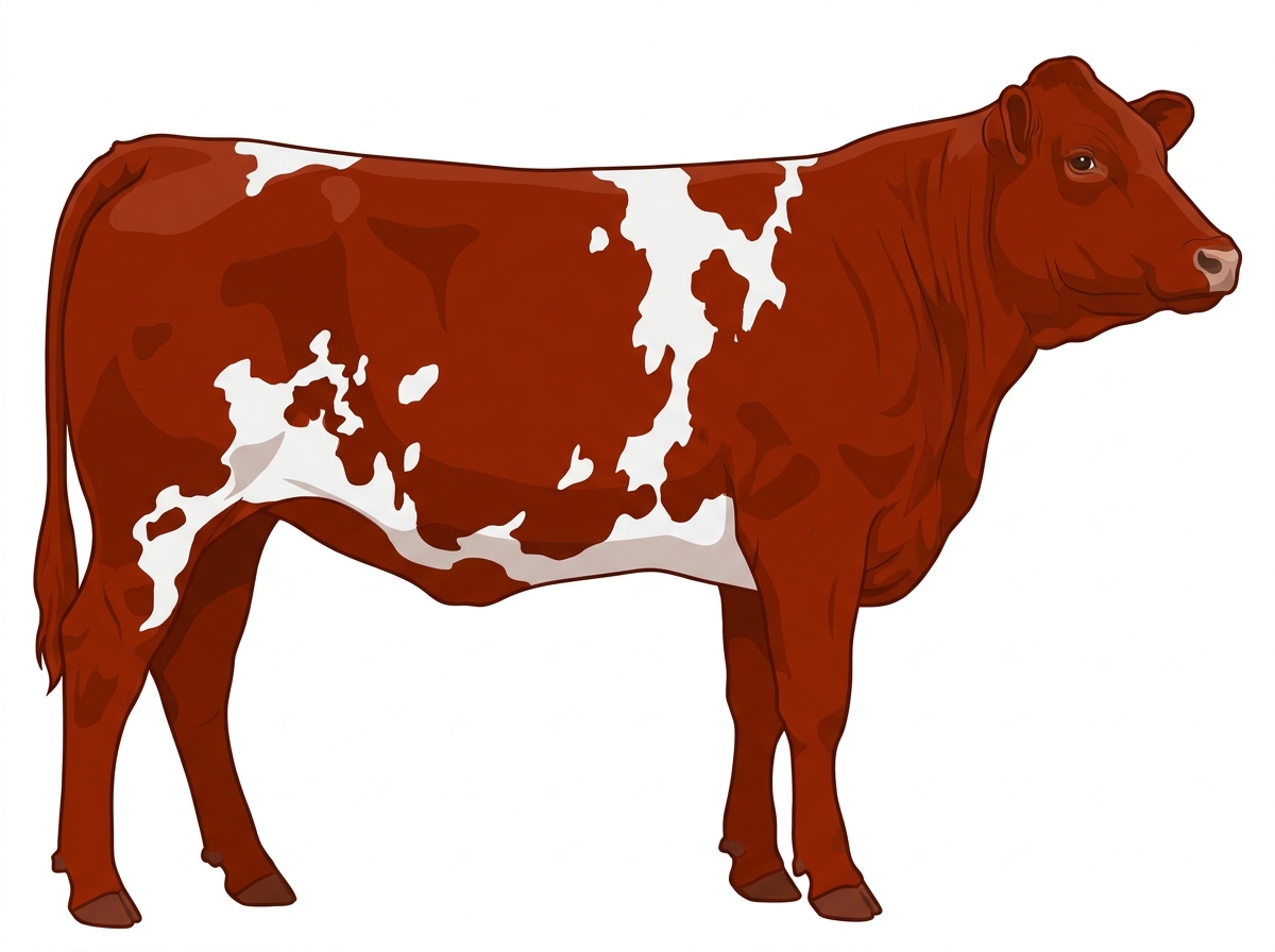 Red with white spots Simmental x Limousin Cross Heifer