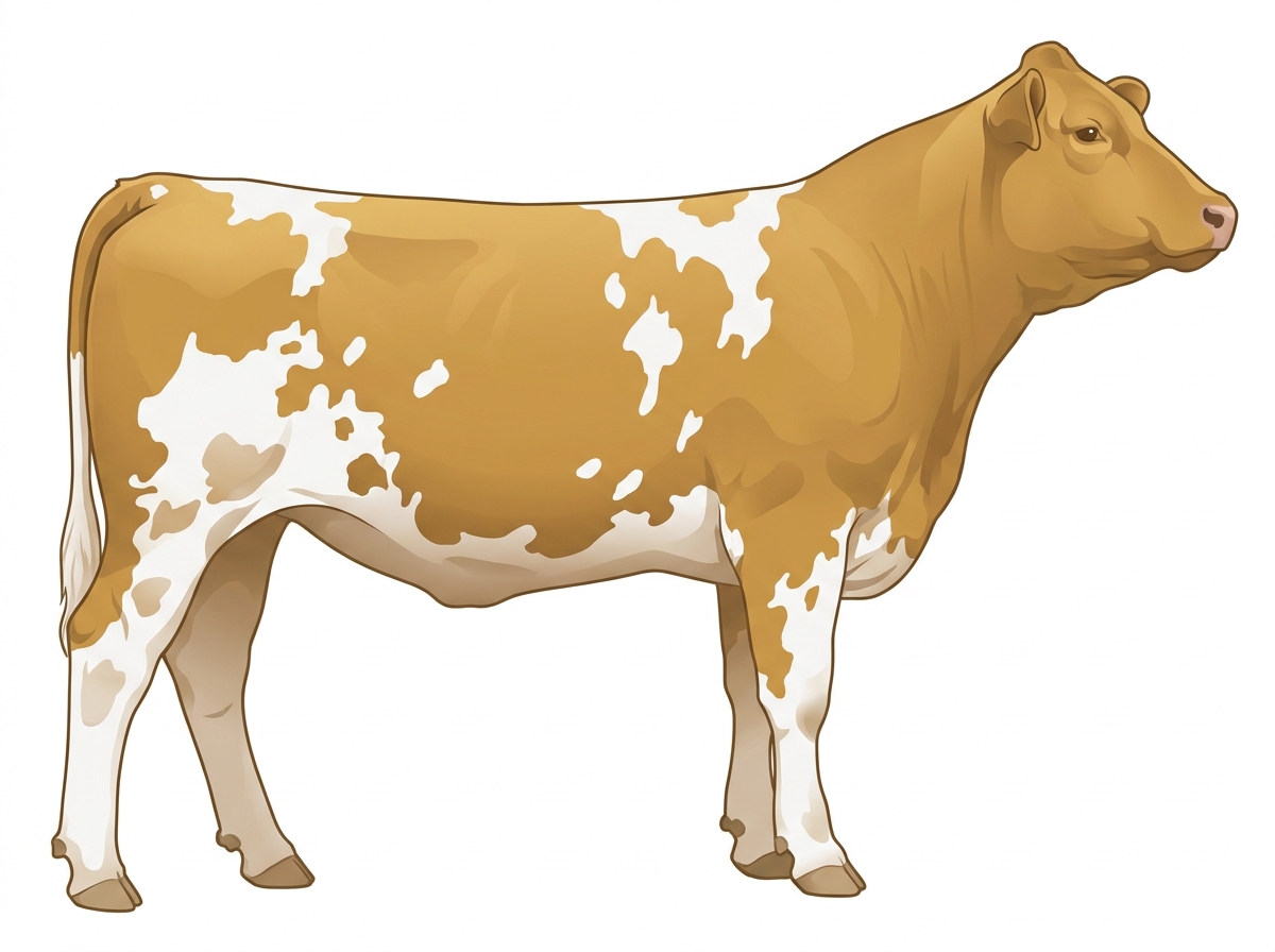 Gold heavily spotted Simmental x Maine-Anjou Cross Heifer