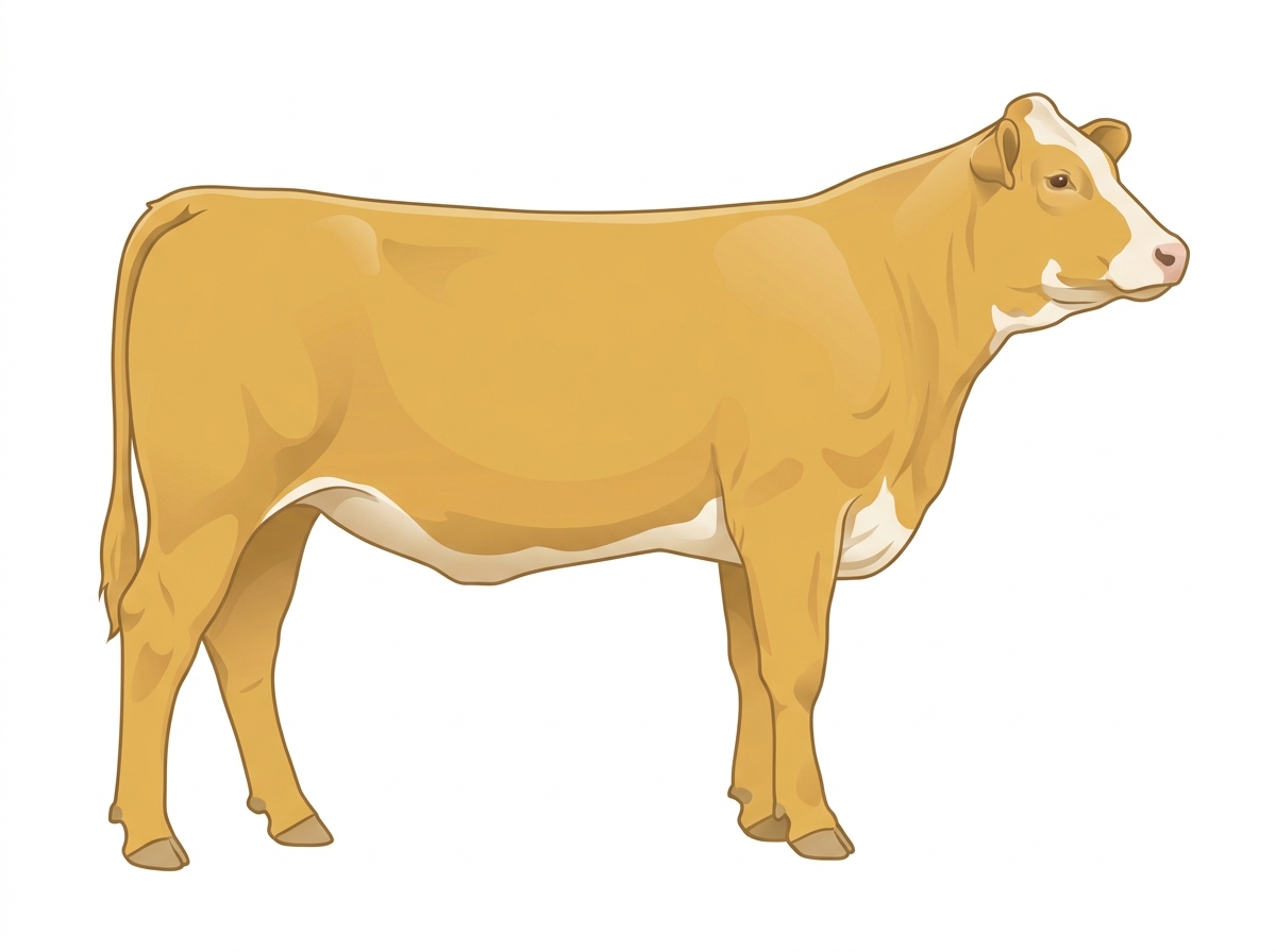 Gold with minimal white markings Simmental x Maine-Anjou Cross Heifer