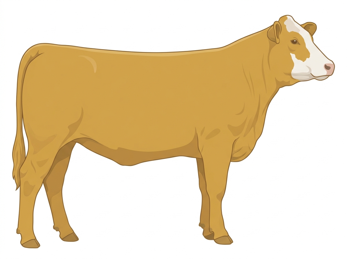 Gold with partial white face Simmental x Maine-Anjou Cross Heifer