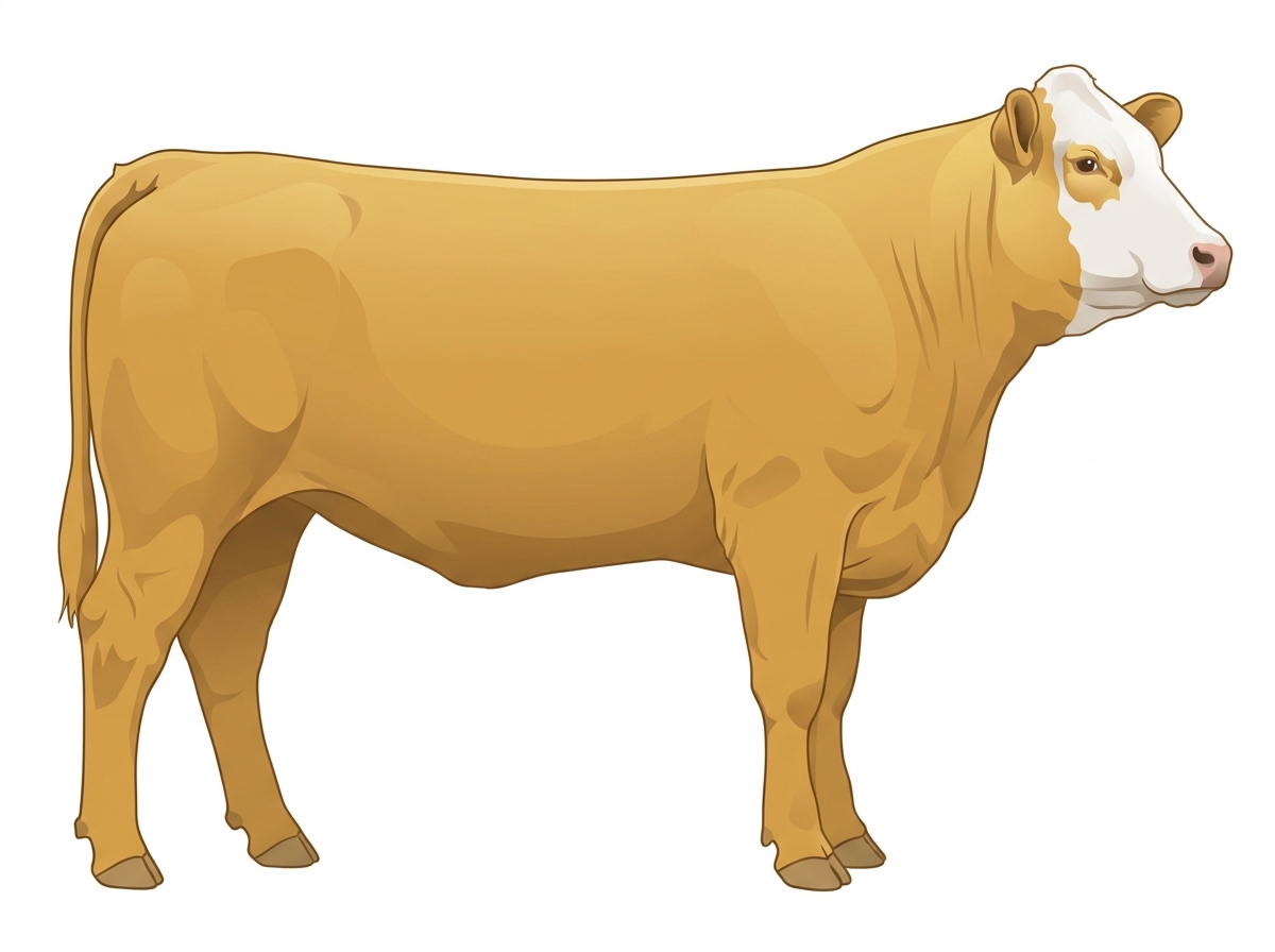 Gold with white face Simmental x Maine-Anjou Cross Heifer