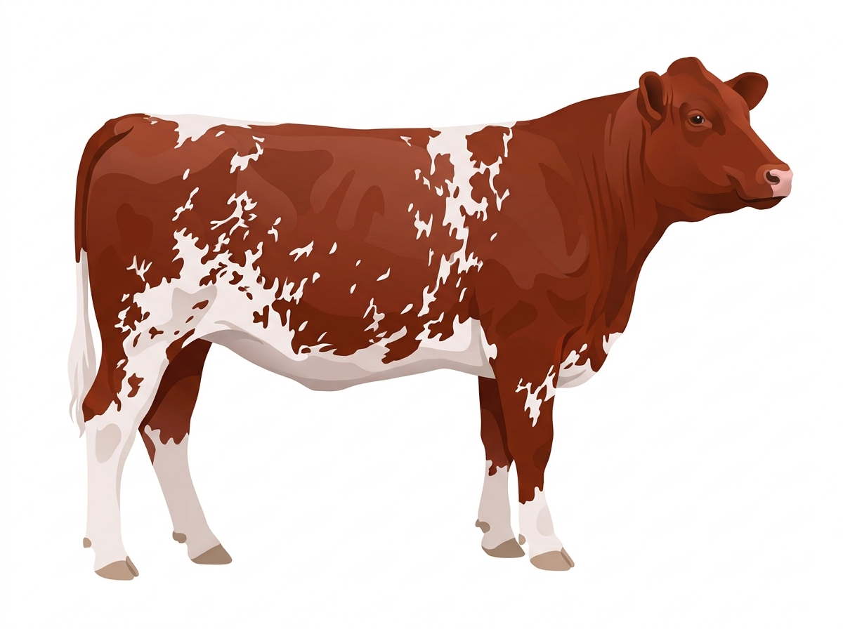 Red roan Simmental x Shorthorn Cross Heifer