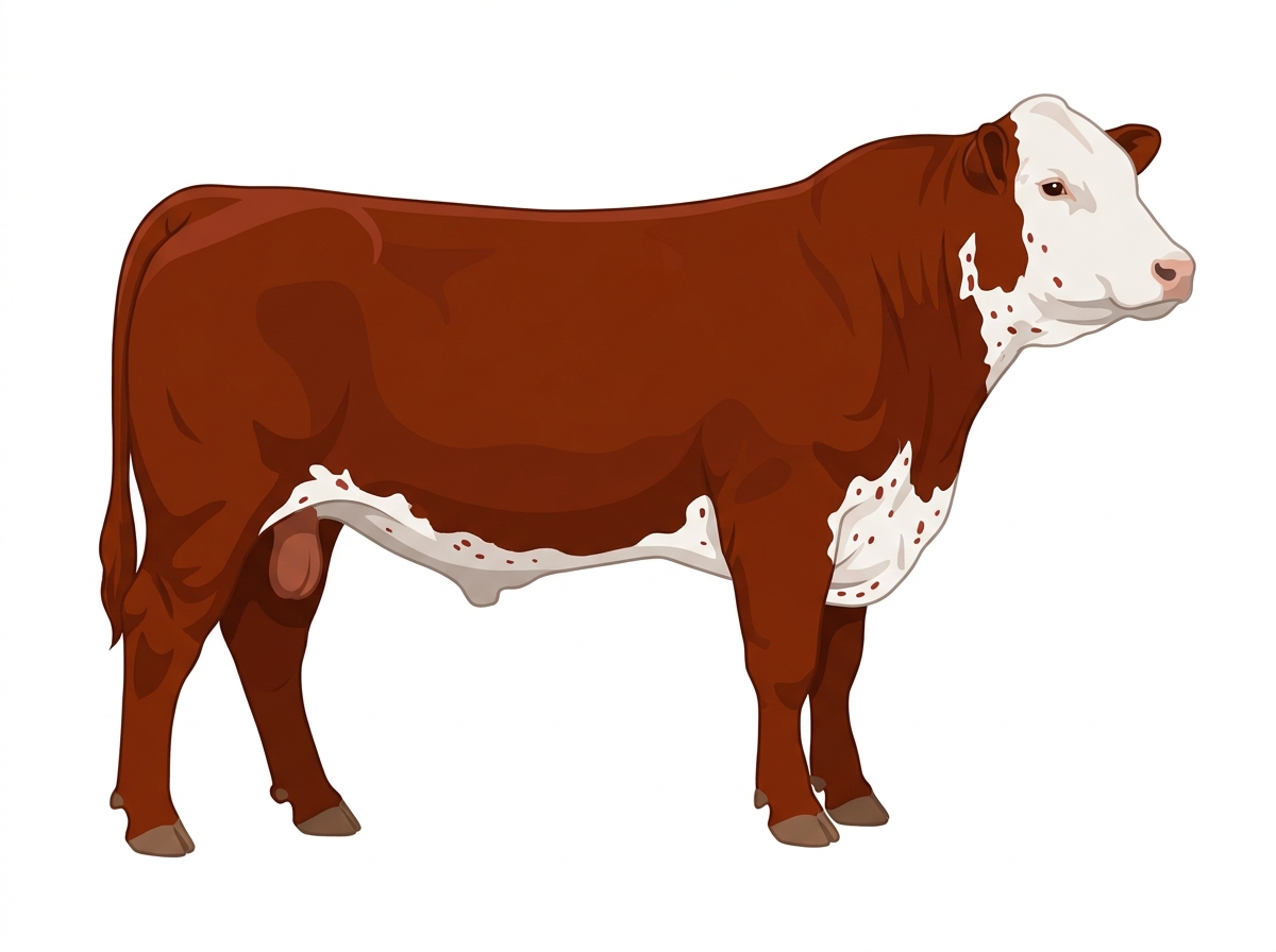 Red with a white face and ticking in the white Tigerstripe Bull