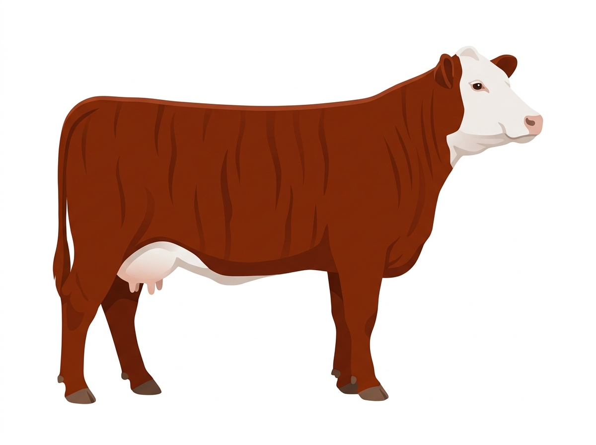 Red with a white face Tigerstripe Cow