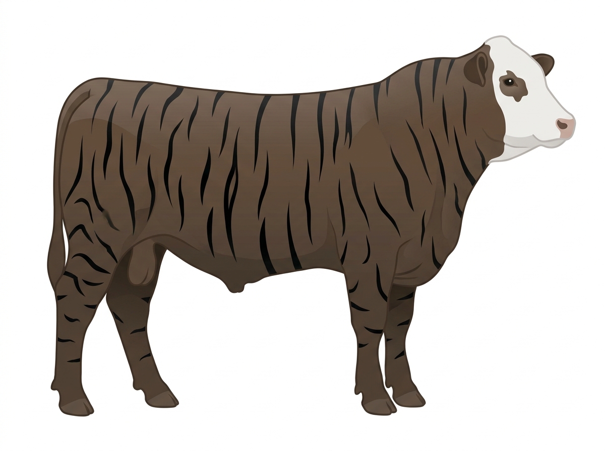 Smoky brindle with black stripes and a white face Tigerstripe Bull