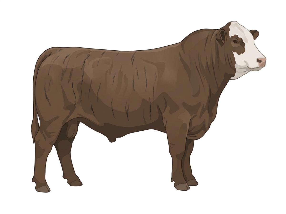 Smoky brindle with faint black striping and a partial white face Tigerstripe Bull