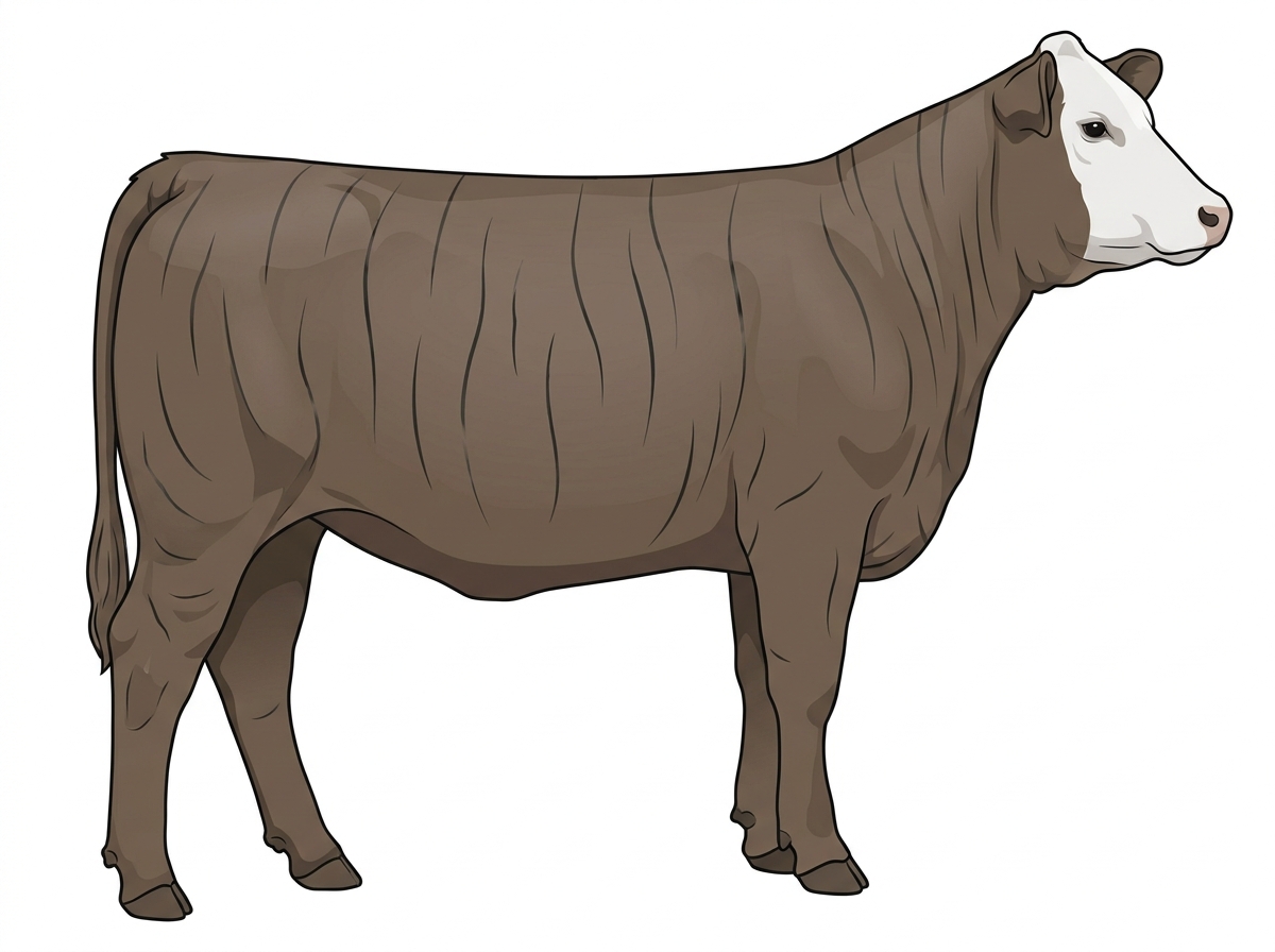 Smoky brindle with faint black striping and a white face Tigerstripe Heifer