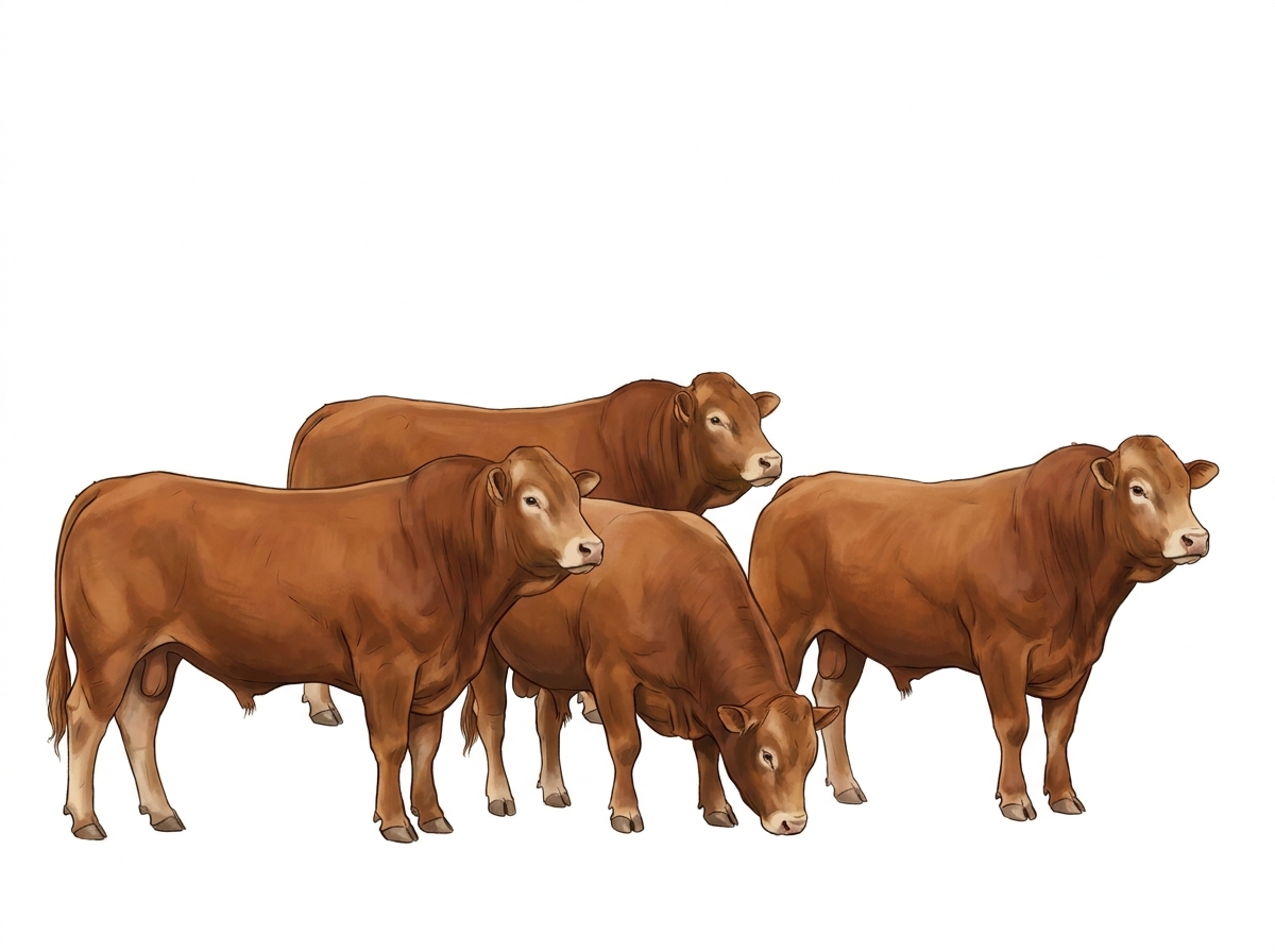 Five Limousin Bulls