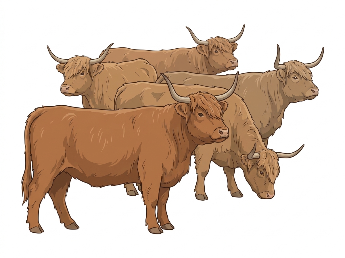 Five Highlander Heifers