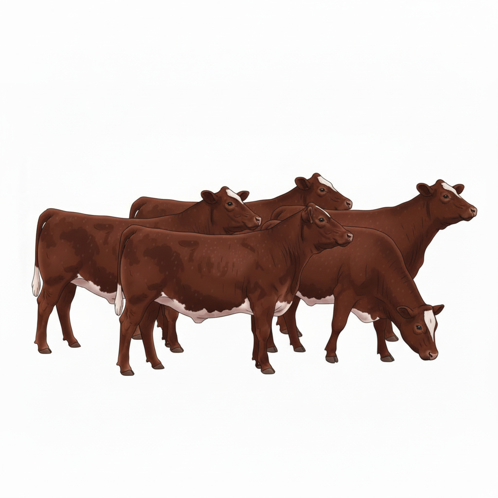 Five Shorthorn Heifers