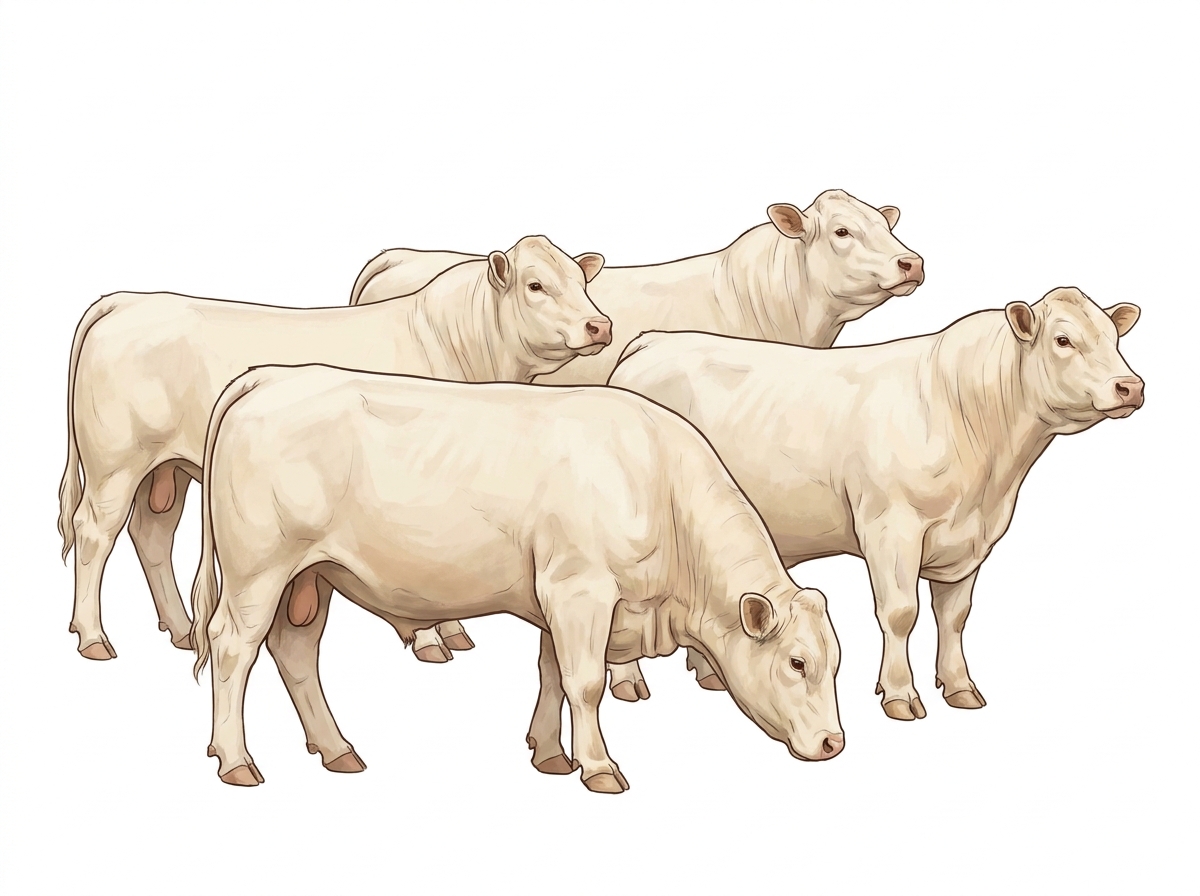 Five Charolais Bulls