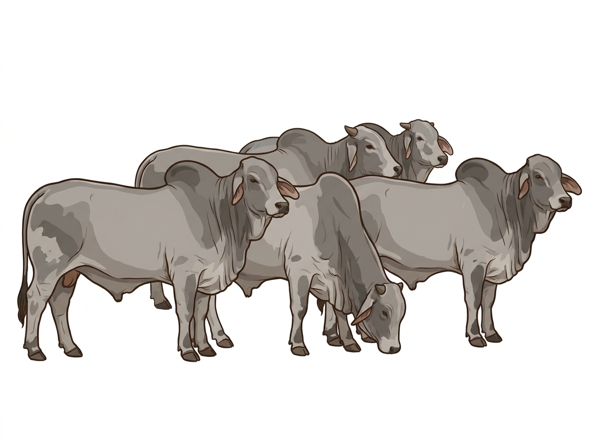 Five Brahman Bulls
