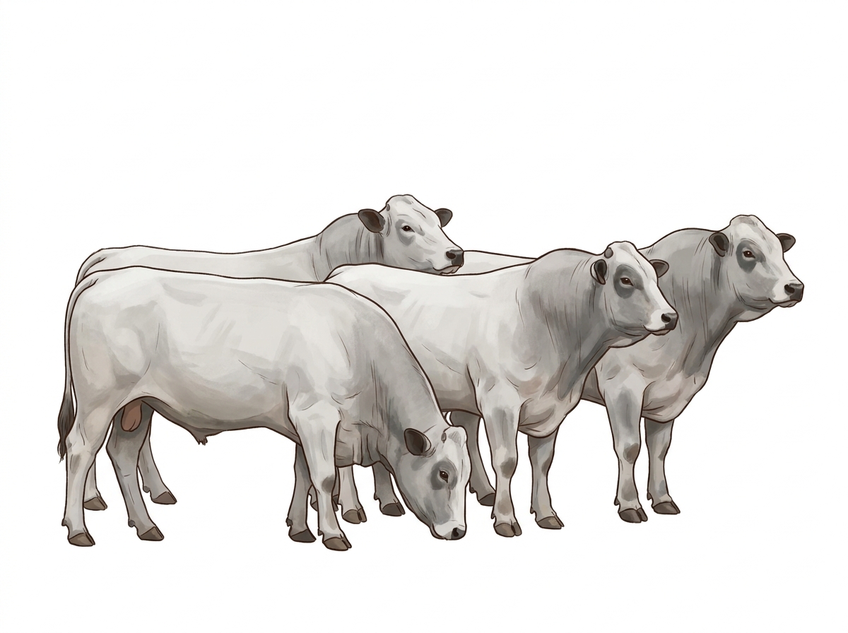 Five Chianina Bulls